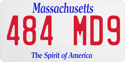 MA license plate 484MD9