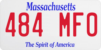 MA license plate 484MF0
