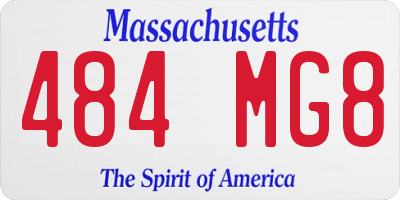 MA license plate 484MG8