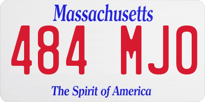 MA license plate 484MJ0