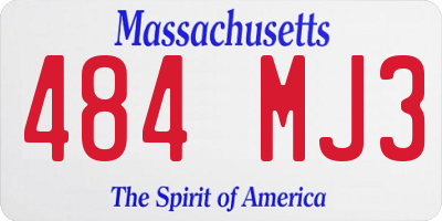 MA license plate 484MJ3