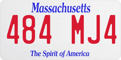 MA license plate 484MJ4