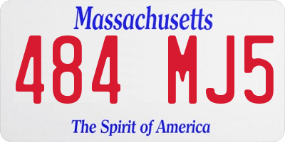 MA license plate 484MJ5