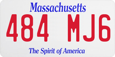 MA license plate 484MJ6