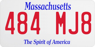 MA license plate 484MJ8
