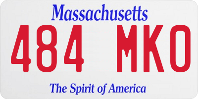 MA license plate 484MK0