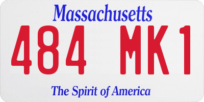 MA license plate 484MK1
