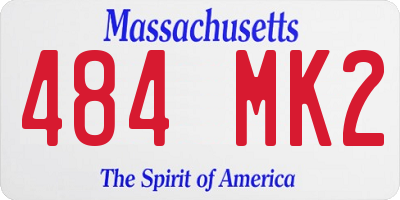 MA license plate 484MK2