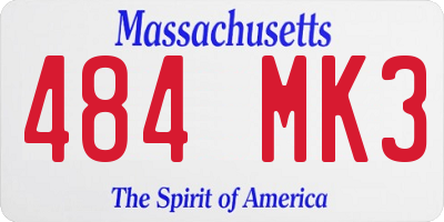 MA license plate 484MK3