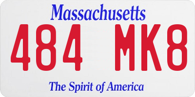 MA license plate 484MK8