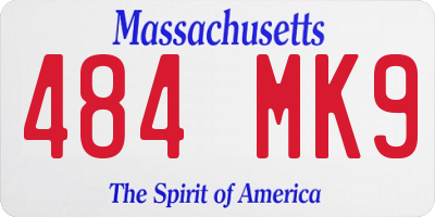 MA license plate 484MK9