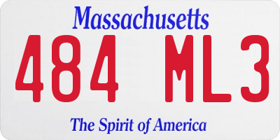 MA license plate 484ML3