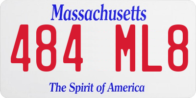 MA license plate 484ML8