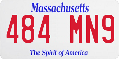 MA license plate 484MN9