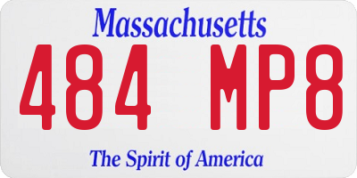 MA license plate 484MP8