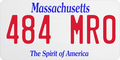 MA license plate 484MR0