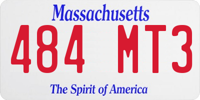 MA license plate 484MT3