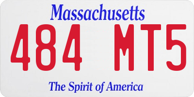 MA license plate 484MT5