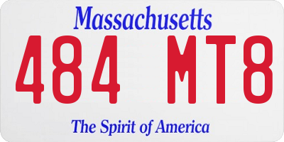 MA license plate 484MT8