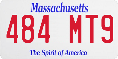 MA license plate 484MT9