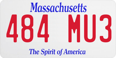 MA license plate 484MU3