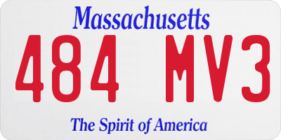 MA license plate 484MV3