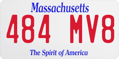 MA license plate 484MV8