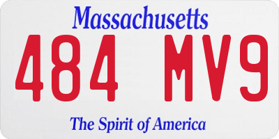 MA license plate 484MV9