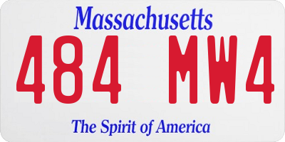 MA license plate 484MW4