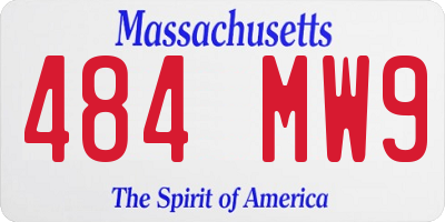 MA license plate 484MW9