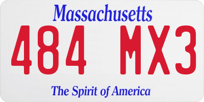 MA license plate 484MX3