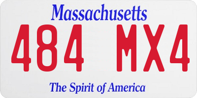 MA license plate 484MX4