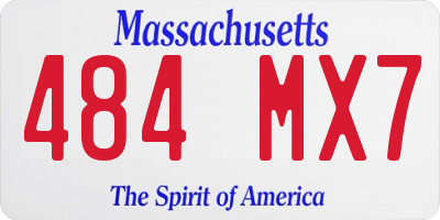 MA license plate 484MX7