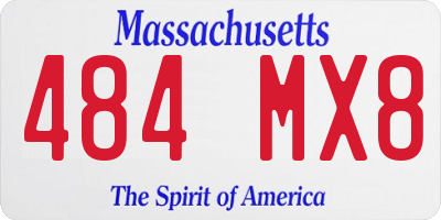 MA license plate 484MX8