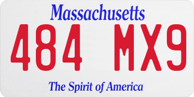 MA license plate 484MX9