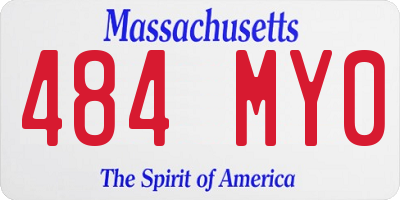 MA license plate 484MY0
