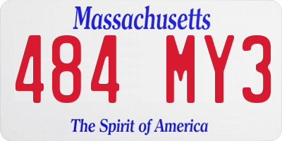 MA license plate 484MY3