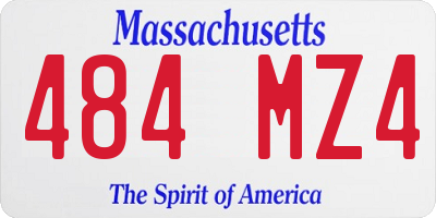 MA license plate 484MZ4