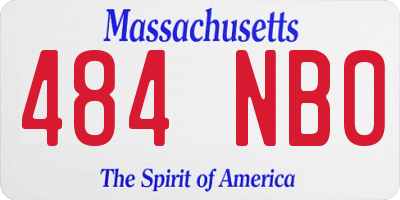 MA license plate 484NB0