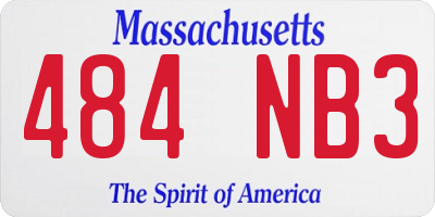 MA license plate 484NB3