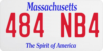MA license plate 484NB4