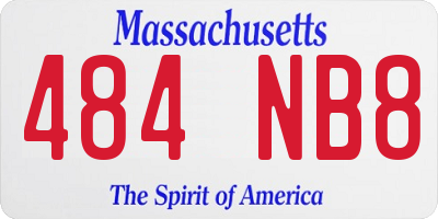 MA license plate 484NB8