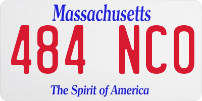 MA license plate 484NC0