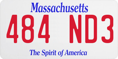 MA license plate 484ND3