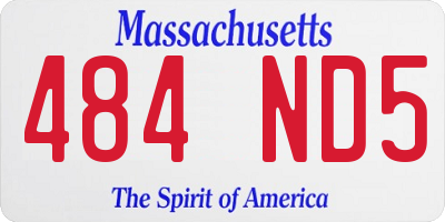MA license plate 484ND5