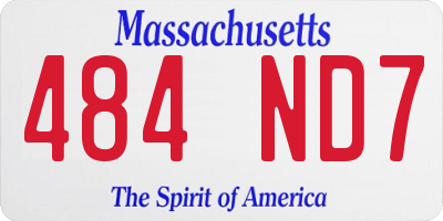 MA license plate 484ND7