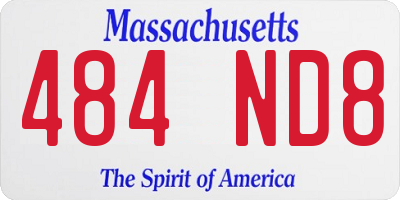 MA license plate 484ND8