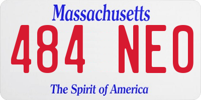 MA license plate 484NE0