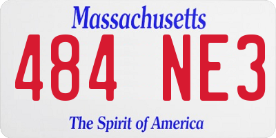 MA license plate 484NE3