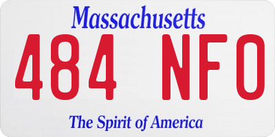 MA license plate 484NF0